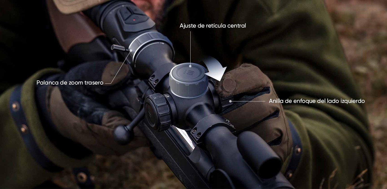 HIKMICRO Alpex Pro — controles no estilo de uma luneta óptica